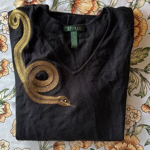 Vintage Ralph Lauren SNAKE Sweater 1x 2x 3x SILK CASHMERE